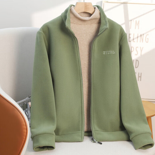 2025 middle-aged and elderly women's polar fleece jacket for spring and autumn warm fleece mother's wear sweatshirt stand-up collar cardigan jacket purple 2XL (recommended 105-120Jin Jin equals 0.5 kg)