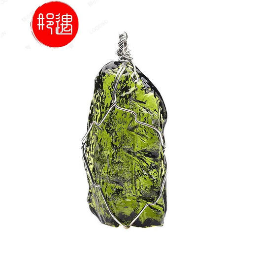 Hanzhu crystal glass pendant necklace green glass men's and women's pendant jewelry 4 grams a piece