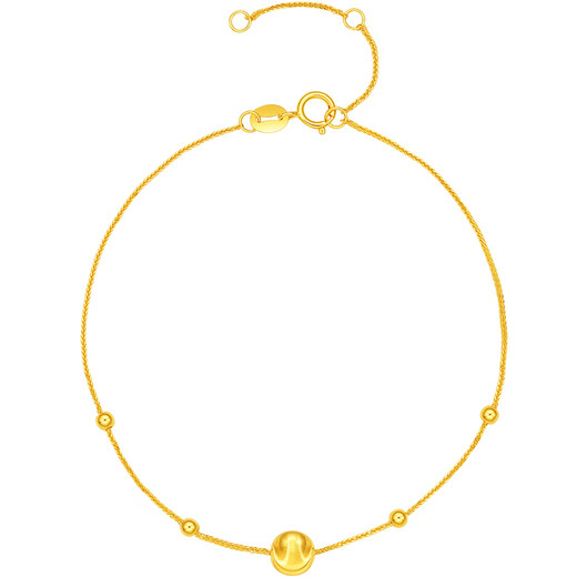 Saturday blessing 18K gold bracelet cat's eye gold beads color gold bracelet birthday gift for women C0713864 16+3cm