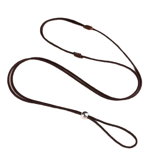 Pei Nanwei ring lanyard halter neck wedding couple necklace rope men and women thin simple safety buckle gold lanyard black pendant rope black rope + black beads about 1.5mm thick