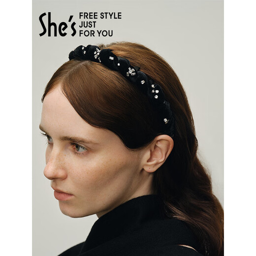 She s Akiko Barbie Overture Light Luxurious Elegant Velvet Toothed Headband Pressed Hair Headband Headband Hair Accessory Birthday Gift for Women Ink Velvet G0