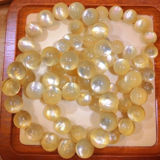 Wanke Natural Golden Dragon Mica Gold Lepidolite Yellow Grandmother Crystal Bracelet Crystal Gemstone Mother's Day Gift for Men and Women Collection Grade Gold Lepidolite 9mm