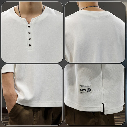 Kuraishi Kazuki trendy brand spring and autumn new Henry collar sweatshirt men's loose and versatile American casual solid color bottoming shirt black M suitable weight 90-130Jin Jin is equal to 0.5 kg