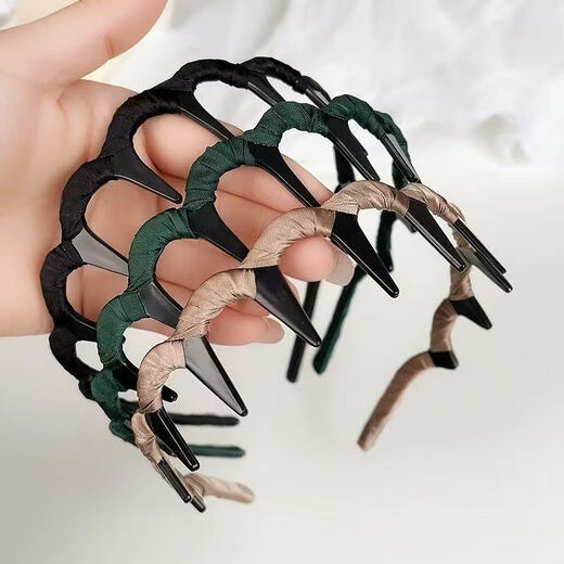 Jian Yingshu face wash and makeup toothed hairband 3-piece set non-slip headwear French braided headband high skull fluffy