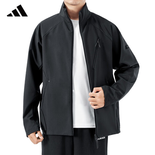 Adidas men's trendy training running stand collar casual sports outdoor windproof jacket KG8970 L