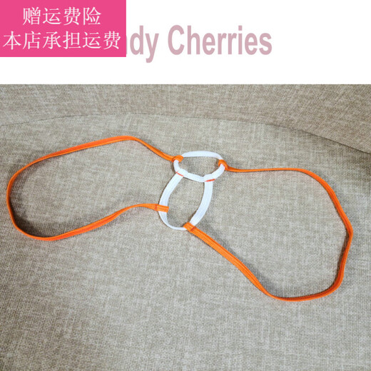 Fickan creative bandage bullet separation men's thong, men's Valentine's Day passion-free T-pants, mini hollow pants, orange, one size fits all