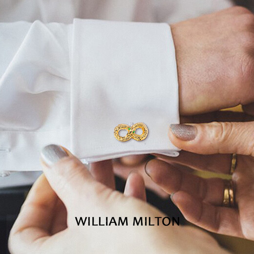 WILLIAM MILTON Infinity symbol spirit snake holding gold cufflinks men's high-end accessories cuff nail gift spirit snake holding gold
