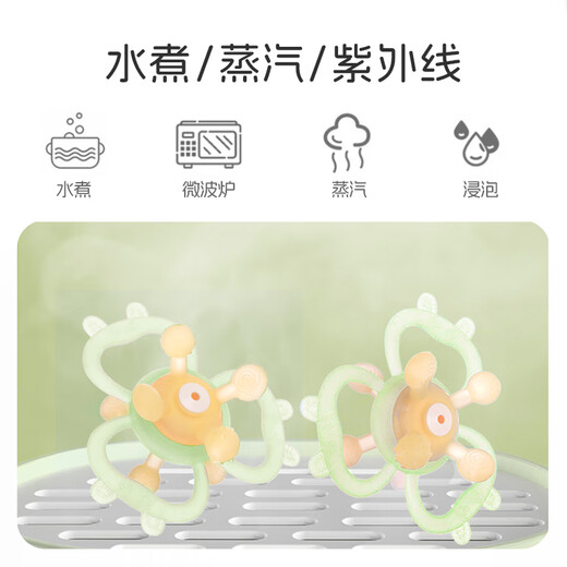 HOY BELL Manhattan hand ball baby toy silicone chewable teether for babies 3 to 6 months old rattle 0 to 1 years old Manhattan ball - big eyes