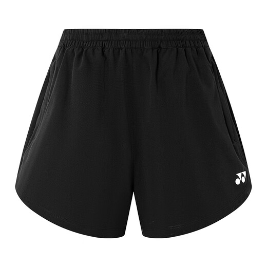 YONEX尤尼克斯羽毛球服舒适透气时尚女款跑步运动短裤2202725BCR黑L