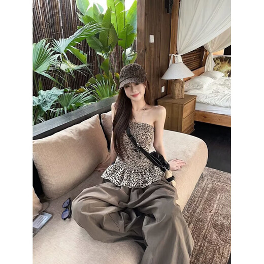 Photo shoot montaguu summer pure desire versatile leopard print tube top vest waist picture color-Kano S945 L