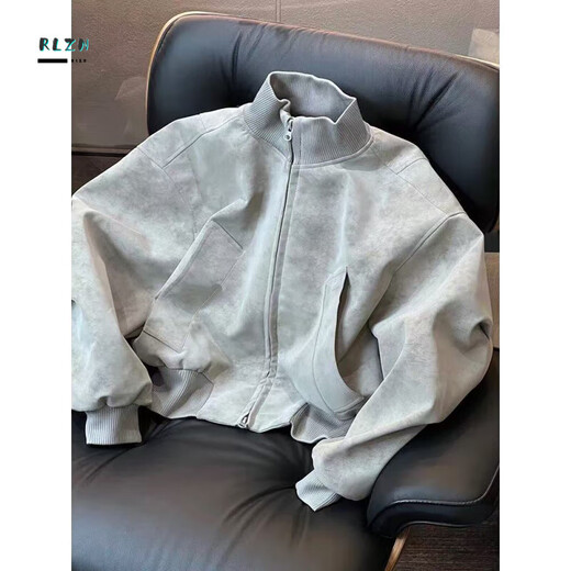 Main style (ZHUYIFAN) brown brown short profile pu leather jacket men's American tie-dye baseball uniform ma1 pilot motorcycle jacket gray fabric upgrade M 105-125Jin Jin is equal to 0.5kg. Add to favorites for priority delivery