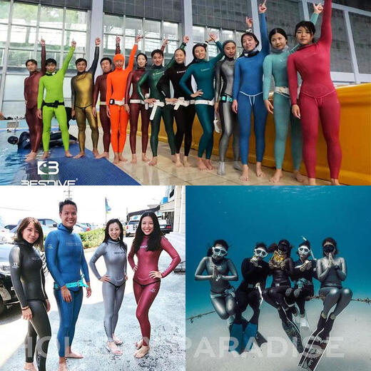 Bestdive Freediving Suit Separate Men's and Women's Wetsuits 25mm Classic Color Weilan Super Stretch Long Sleeve Split - Without Hat One Size 1.5mm Pants