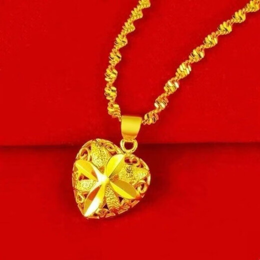Luanjie 9999 Pure Gold Necklace Women's Love Sunflower Fashion Versatile Conch Imitation Gold Niche Design Pendant for Gifts Phoenix Pendant Lao Fengxiang Same Style 3.58 Grams Will Price 3986 Lao Fengxiang Same Style