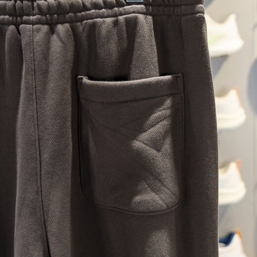 Li-Ning sweatpants men's 2025 winter Jimmy Butler straight plus velvet warm loose sweatpants AKLVA99 black and brown AKLVA99-1 M