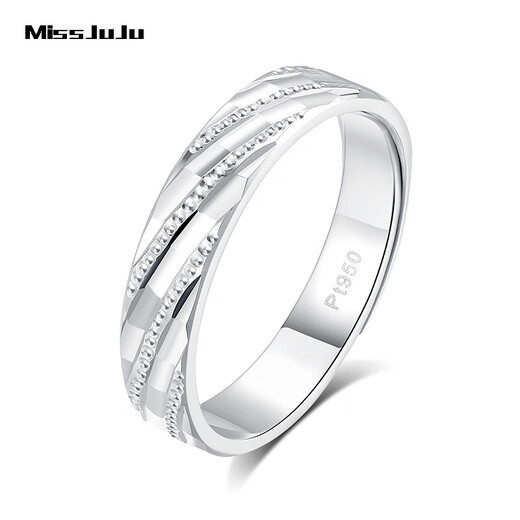 Miss JuJu pt950 platinum ring for men and women, couple ring, platinum morning and evening engagement ring, live ring, 5.9-6.1g (20-22# can be worn)