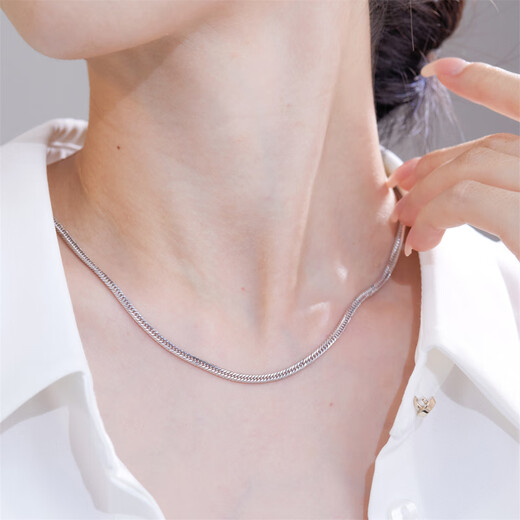 Meluxe PT950 platinum necklace men's horsewhip chain simple and versatile boss chain birthday gift about 14.32g-50cm