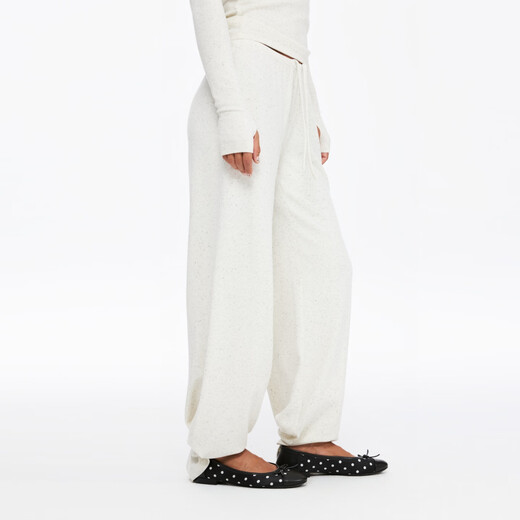 ONEUP can tie the feet and brushed loose straight pants for women, autumn casual trousers, sports Pilates yoga pants, beige L