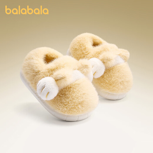 Balabala Cat Claw Cotton Slippers Children's Non-Slip Boys' Indoor 2025 New Bag Heels Girls' Cute Warm Baby Hair Slippers