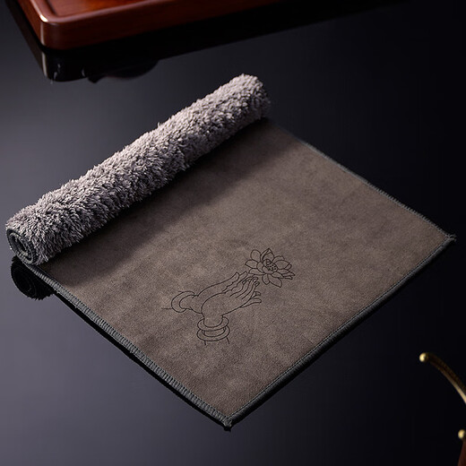 Thick absorbent soft tea towel tea cloth linen rag special towel pot towel tea table bergamot lotus heart tea towel 35*24