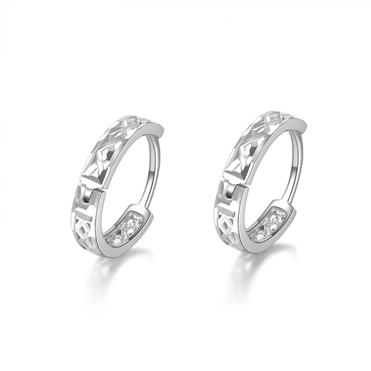 Wanfulong PT950 platinum earrings for women, platinum starry sky round earrings, earrings, birthday gift for girlfriend 1.84g platinum PT950 starry sky earrings