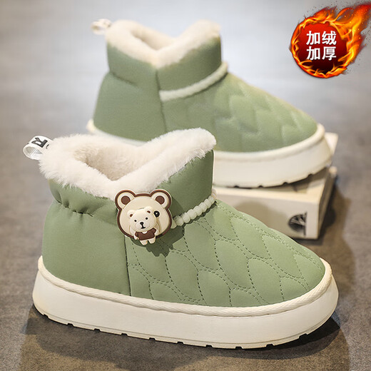 Li-Ning Hot Girls Snow Boots 2025 Winter New Children's Velvet Warm Fashionable Bread Shoes for Middle-aged and Older Girls Large Cotton Shoes Beige Main Picture Style Available in Seconds Beige Main Picture Style 36 Codes Standard Size Ready in Seconds