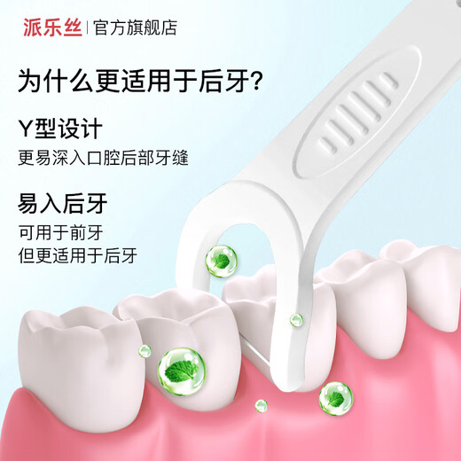 Plackers Back Teeth Y-shaped Large Teeth Floss Stick Ultra-Fine Teeth Gap Adult Portable Family Pack Teeth Picks 100