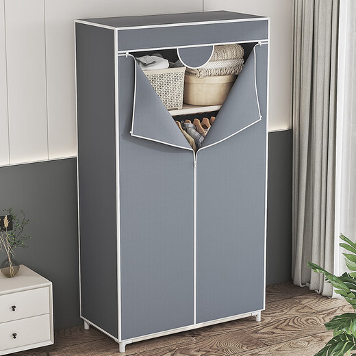 蜗家简易衣柜卧室布衣柜加厚组装衣橱衣服收纳柜出租屋宿舍布衣柜