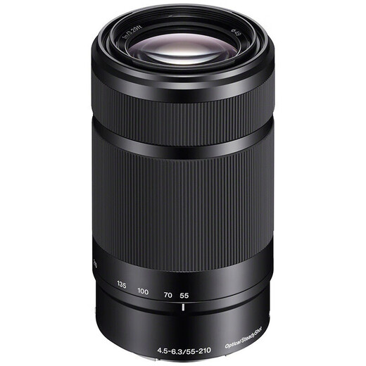 Sony (SONY) E 55-210mm APS-C format telephoto large zoom mirrorless camera lens, black E-mount, basic protective kit (SEL55210)