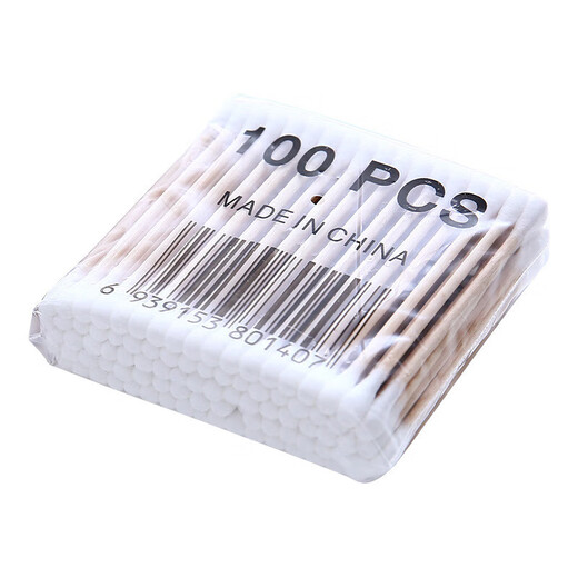 Pet beauty care ear-picking wooden swab cotton swab ear-picking double-ended cotton swab disposable cleaning cotton swab 100 pieces/pack 2 packs