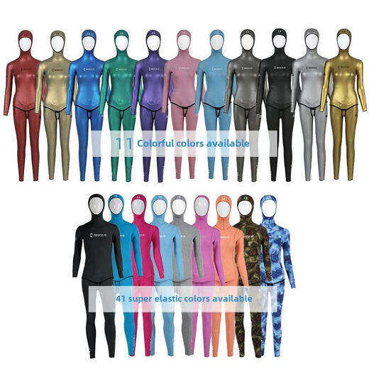 Bestdive Freediving Suit Separate Men's and Women's Wetsuits 25mm Classic Color Weilan Super Stretch Long Sleeve Split - Without Hat One Size 1.5mm Pants