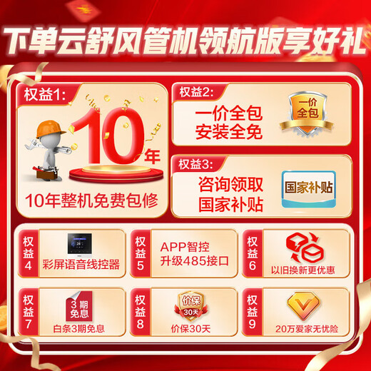 Haier central air conditioner big three duct machine living room one-to-one Yunshu pilot version household formaldehyde removal KFRd-75NW/78EL81PU1 one-price all-inclusive national subsidy