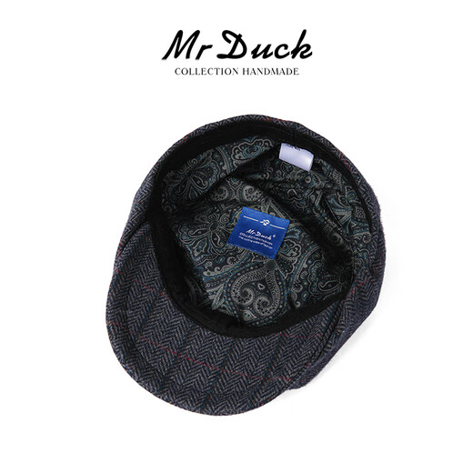 Mr DUCK designer's new style retro old money style octagonal newsboy hat for men and women, autumn and winter yuppie temperament progressive hat
