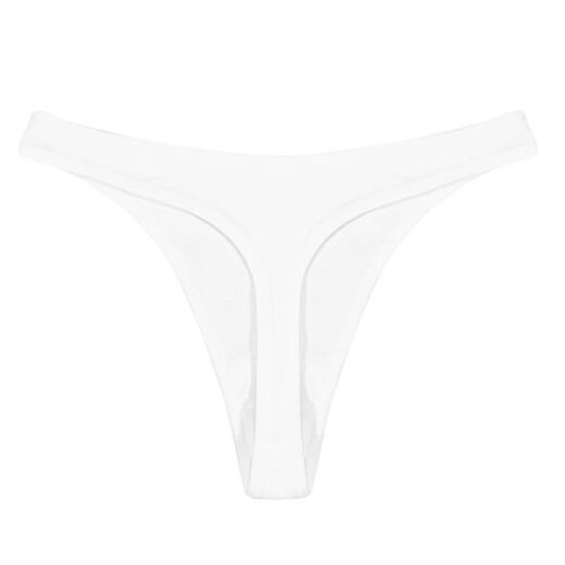 Men's thong high-cut pure cotton hollow sexy hip-lifting T-pants low-waist macho nightclub seamless briefs trendy white S75-90Jin Jin is equal to 0.5 kg