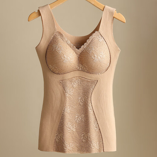 Seamless vest, push-up all-in-one underwear, breast-retracting bra, wire-free German velvet top for women, high elasticity QM Monet Purple XL (110-140Jin Jin equals 0.5kg)