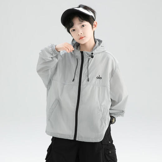 WVD American brand clothing summer thin section 2025 new children's summer sun protection clothing jacket medium and large children boys summer style trendy white 140 CM