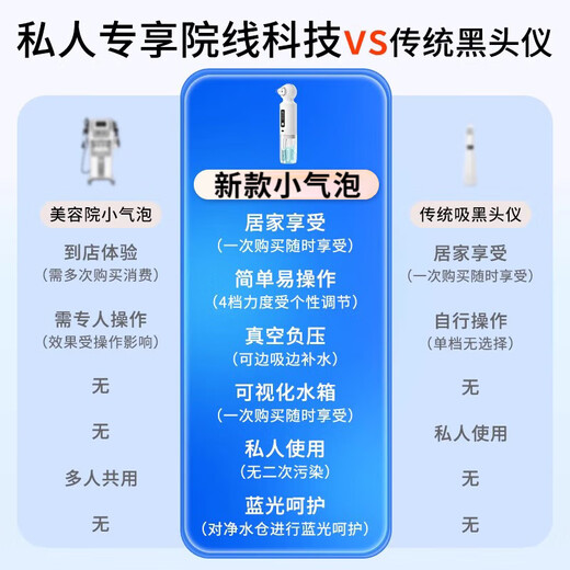 DIKTT Germany blackhead suction instrument, small bubbles for beauty salons, household large suction electric cleaner, pore cleaning and hydration, facial blackhead cleaning and acne removal artifact, flagship rechargeable model, 6 suction heads + LDE display + bubble water, built-in hot compress function - hot and cold shrink pores - hydrating skin care - deep cleaning