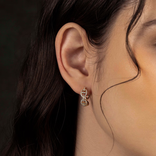 APM MonacoMaille Marine gold hoop earrings simple fashionable women's earrings birthday gift Maille Marine hoop earrings