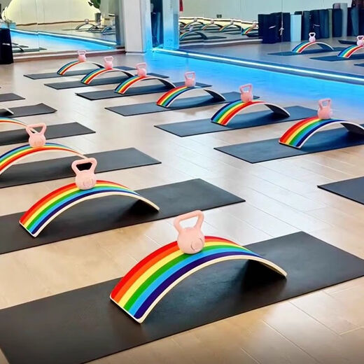 OEMG Pilates rainbow board balance board adult core training yoga fitness smart seesaw log sports equipment rainbow color seesaw 15mm thick