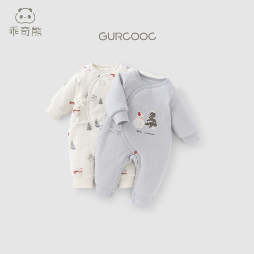 Good Bear Warm Protective Cotton Newborn Baby Cotton One-piece Jumpsuit Winter Thickened Warm Pajamas Baby Strap Monk Clothes