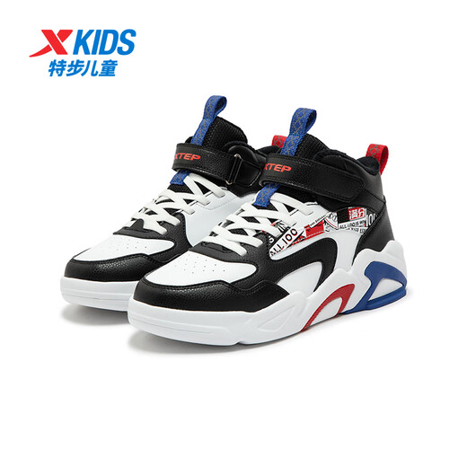 XTEP children's shoes, children's winter velvet sports shoes, versatile cotton shoes for boys and girls, XTEP white/black 38