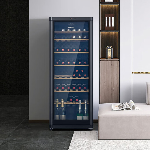 SIEMENS constant temperature wine cabinet, wine cabinet, home office wine cabinet, wine cabinet, constant temperature refrigeration, imported oak wine rack, computer temperature control, KW3MVB8TSC- 96 bottles 315L