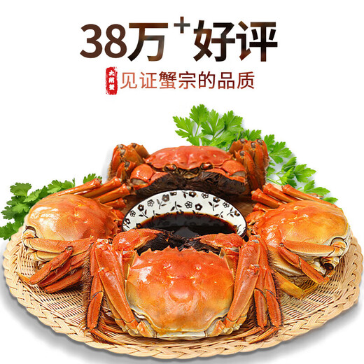 Live Crab Crab Crab Fresh Hairy Crab Male 4-4.3 Female 3.0-3.3 Two 5 Pairs 10 Aquatic Crabs Fresh Fresh Seafood Gift Box Holiday Gift