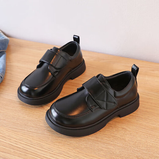 Warrior Children's Day Shoes Black Small Leather Shoes Campus Performance Mary Jane Shoes WPD(WZ)-0218 Black 31