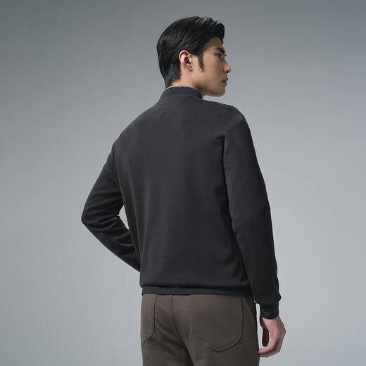 利郎可机洗羊毛衫男冬季毛衣2025新款商务男士毛衫保暖针织衫打底衫 深灰（G5DMS0082S） XL 175/88A