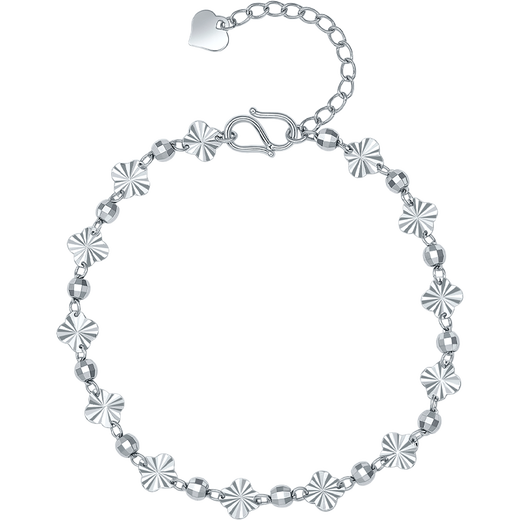 Saturday Fu PT950 platinum bracelet for women platinum four-leaf clover birthday gift B0721006 about 3.67g 16+3cm