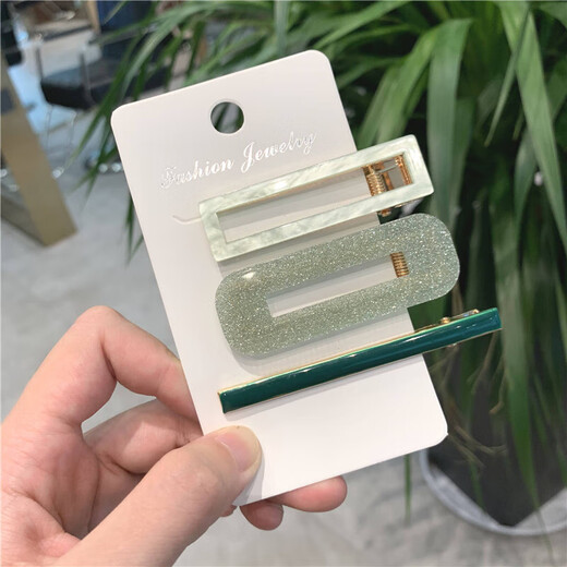 Xiao Panda one-word hairpin Internet celebrity candy-colored bangs clip Japanese style hairpin girl simple hairpin cute side clip duckbill clip pink hairpin three-piece set