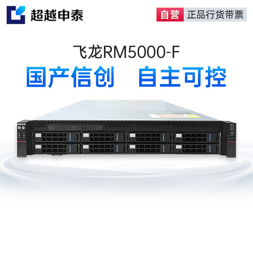 超越申泰飞龙RM5000-F国产信创服务器自主可控FT2000+ 64核/128G/2*960G+4*8T/2G/试用版银河麒麟V10国防版