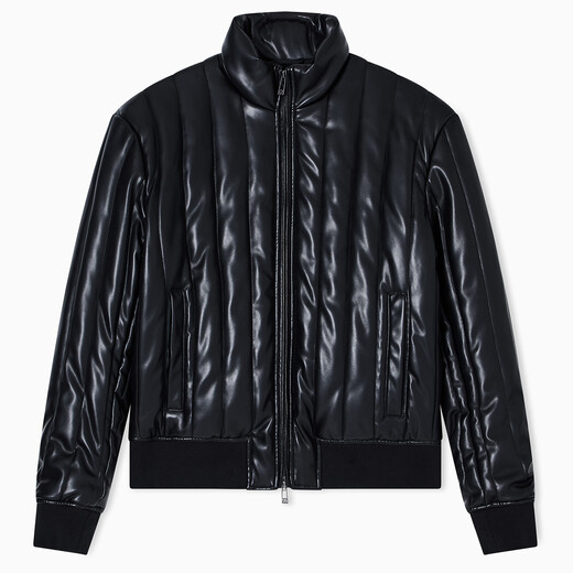 ARMANI/阿玛尼 AX 男士时尚休闲保暖棉夹克皮衣外套 XM001124 AF16647 黑色 UC001 M