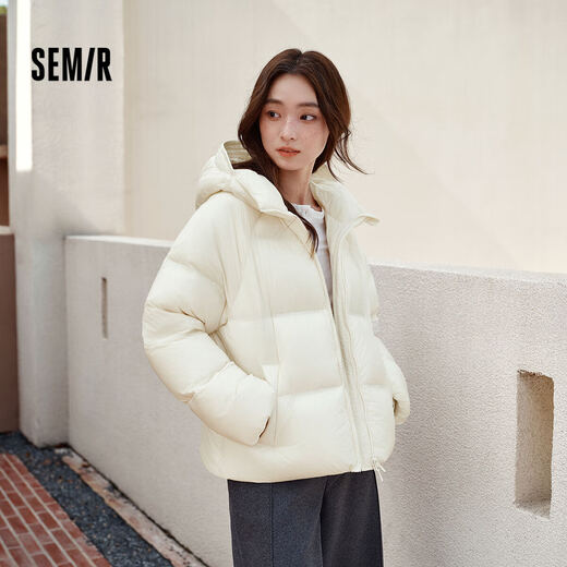 Semir down jacket women's 90 velvet cute bud hat 2025 winter casual commuting three-proof thick coat 109725113028