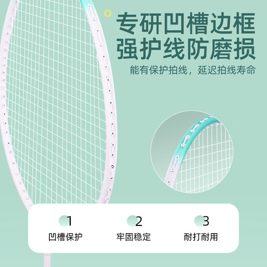 安踏（ANTA）羽毛球拍对拍铝合金深凹槽超轻耐打训练成人儿童学生羽拍621-3